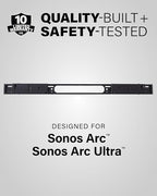 SANUS Extendable Soundbar Wall Mount for Sonos Arc & Sonos Arc Ultra Soundbar – 5” Depth Adjustment Optimized for Dolby Atmos - Black Speaker Mount