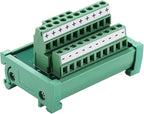 ANMBEST 2 in 10 Out Terminal Blocks Module, 25A DIN Rail and Panel Mounting Power Distribution Breakout Board for PLC Servo Power Amplifier