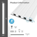 Art3d 8-Pack 96 x 6in. WPC Acoustic Slat Wall Panel for Modern Interior Decor, TV Background, Living Room, Matte White