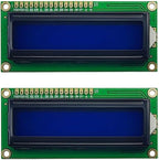 Haldzemo 1602 LCD Screen Display Module 1602A 16x2 White Character Blue Backlight DC 5V (2 Pack)