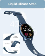 Parsonver Smart Watch for Women Men (Answer/Make Calls) Compatible with iPhone/Android Phones, Fitness Tracker with 100+ Sports Modes IP68 Waterproof, Heart Rate/Blood Oxygen/Sleep/Steps Monitor, Blue
