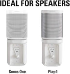 Sanus Outlet Shelf Speaker Mount - Heavy Duty Shelf Holds Devices up to 10 lbs - DIY Install Works with Both Standard & Decora Outlets - Perfect for Sonos & Other Smart Speakers