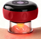 Red Light Cupping Therapy, 5 In 1 Smart Electric Cupping Device Kit for Massage Therapy, 12 Suction & Temperature Levels Massager, Infrared Therapeutic Heat for Back, Shoulder, Muscle Relief (Red)