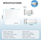 Weiworld Through the Wall HEPA Ventilation Fan- Ultra Quiet EC Motor Wall Vent Fan with WiFi/Remote Control, Brings Fresh Air In and Exhausts Stale Air Out for Bedroom, Basement, Attic