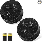 Geevon 2 Pack Water Leak Detectors, 100dB Water Sensor Alarms Flood Detector for Basements, Bathrooms, Laundry Rooms, Kitchens, Garages, and Attics, Water Alarms Battery-Operated (Battery Included)