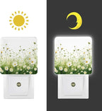 YKJAHSD Flowers Night Light, Plug into Wall Decor Nightlights for Bedroom, Bathroom, Hallway, Kitchen, with Dusk to Dawn Light Auto Sensors LED Night Lights for Boys Girls Women Men Room Gifts