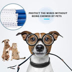 AGPTEK Cable Sleeve Cover, 6.6ft - 2/3 inch Desk Cord Organizer Cable Hider, Home Office Wire Management Computer TV Wire Loom Tubing, Pet Proof Cord Protector, from Cat Dog Chewing, White
