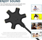 sovunis Multi Headphone Audio Splitter, 5-Way 3.5mm Jack Stereo Headset Adapter to Connect Up to 5 Devices for Mixing, Shared Experiences - for iPhone, iPad & More
