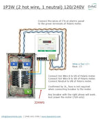 DAE P153-400-S KIT, UL CTEP kWh Smart Submeter 1P3W(2 hot Wire 1 Neutral) 400A 120/240V 2 CTs RS485