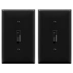 TG Digital Toggle Dimmer Light Switch for Dimmable LED, CFL and Incandescent Light Bulbs, Single Pole/ 3-Way, Wall Plate Included, UL Listed, 2 Pack, Black