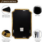 ANDY STAR Brushed Gold Mirror, 22"x30" Bathroom Vanity Mirror, Rounded Rectangle Bathroom Mirror with Rust-Proof Stainless Steel 1" Frame, Wall Mounts Horizontally or Vertically