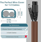 Wire Covers for 2 Cords, 68in Wire Hider on Wall Mounted, Brown Cord Cover Kit, Cable Cover Paintable, Cable Concealer for Extension Cord, Ethernet Cable, Speaker Wire Hider, 4X L17in W0.7in H0.4in
