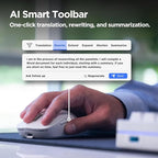Virtusx Jethro AI Mouse - Voice & Audio Recorder for Lecture & Meeting, Centralized Software with Voice Typing, Writing Tools, Transcribe, Translate & Summarize, Wireless Mouse for Computer, Laptop