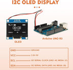 JAMHER 1.3 Inch I2C IIC OLED Display Module 128x64 Pixel Mini Self-Luminous Display Screen Board for Arduino Projects Raspberry Pi with Wire(1Pack White)