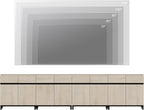 WAMPAT Modern TV Stand for TVs up to 120 inch, 4 in 1 Wood Entertainment Center TV Console Table with Adjustable Shelves and Metal Base for Living Room,Bedroom,Light Oak