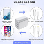 iPhone 16/17 Charger Block,USB C Charger [2 Pack] 35W 3-Port Wall Cube Fast Type C Charging Block PD Power Adapter for iPhone 17/17 Pro Max/16/16Pro/15/15Pro/14 Pro Max/13/12/11, iPad,Galaxy,Pixel 4/3