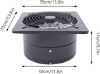 XUFOPLY 12 Inch Exhaust Fan, 110V 125W Wall Mounted Vent Fans 2800RPM Kitchen Bathroom Windows Fan Metal Extractor Fan for Attic, Garage, Window Ventilation (Black, 12 Inch)