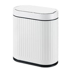 Bathroom Sensor Trash Can with Lid Automatic 2 Gallon Smart Garbage Can Bathroom Decor, 7.5 Liter Small Trash Bin, Motion Sensor Waterproof Wastebasket for Office, Bedroom, White Black