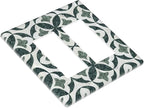 Bvtewkhz Green Luxury Modern Cubic Marble 2 Gang Double Rocker Decorative Light Switch Covers Electrical Faceplate Switch Plates for Bathroom Kitchen Home