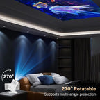 Mini Projector with WiFi 6 and Bluetooth 5.4 Built-in Apps Portable Projector Android 11 Auto Keystone 1080P 4K Support for Bedroom Outdoor Compatible with iOS/HDMI/TV Stick VisualCube 300
