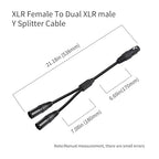 5 Pack XLR Splitter Cable,1 Female to 2 Male, 1.5FT Stereo Mic to L&R Audio Y-Splitter Cable