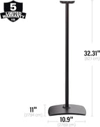 Sanus Wireless Speaker Stands for Sonos ERA 300™ (Black) - Pair, Perfect Stand Setup for Easy and Secure Mounting of New Sonos Era 300™ Speakers - OSSE32-B2