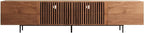 NessCarsti Mid Century Modern TV Stand for 80+ Inch TVs, 94.48" Walnut Console with Ample Storage – Stylish Entertainment Center for Living Room or Bedroom