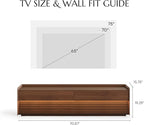 POVISON Fully-Assembled Mid Century Modern TV Stand, 70.87" Wood Media Console with Adjustable LED Light, Entertainment Center with Storage for Living Room