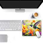 Hummingbird Flowers Square Mouse pad, Texture, Waterproof, Anti Slip Rubber Base, Computer Mouse pad, Laptop Mouse pad