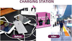 Wall Mounted Cell Phone Charging Station Mobile Phone Charging Station | Fast Charging 8 Device | Compatible with iPhone ipad Smartphone Tablets Port | Great for Offices Hotel Hospital Airport (Rose)