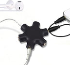 Onelinkmore Headphone Splitter - 5-Jack 3.5mm Audio Stereo Adapter for Headsets, Earbuds, Earphones - 1 Male to 4 Female With Stereo Cable