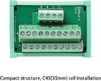 ANMBEST 2 in 10 Out Terminal Blocks Module, 25A DIN Rail and Panel Mounting Power Distribution Breakout Board for PLC Servo Power Amplifier