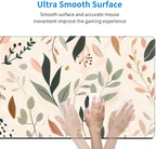 CANFLASHION Desk Pad,Office Desk Mat 31.5"×11.8" Large Gaming Mouse Pad,Durable Extended Computer Mouse Pad,Waterproof Thick Big Mouse Pads with Non-Slip Rubber Base Office Home Abstract Boho Leaves