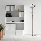 SIBRILLE 2-in-1 Brown LED Floor Lamp - 69" Dimmable Torchiere Standing Lamp with Remote Touch Control, 29W Bright Modern Floor Reading Lamp Pole Light for Living Room Bedroom Office Corner