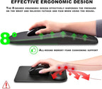 KUOSGM Mouse Pad Wrist Support, Ergonomic Mouse Pad with Massage Dot, Comfortable Computer Mouse Pad for Laptop, Wrist Rest Pain Relief Mousepad with Non-Slip PU Base for Office & Home, 12 x 8 in