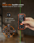 Tadeto Dual Laser Measuring Tool, 393FT/120M Bilateral Laser Measurement Tool Backlit LCD Display, Rechargeable Laser Measure with Ft/in/M Multiple Units Length/Area/Volume/Angle