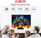 Digital TV Converter Box, ATSC Tv Tuner - ZJBOX for Analog HDTV Live 1080P with Recording&Playback,HDMI Output, Timer Setting TV Tuner Function Digital Channel Free