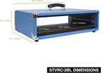Sound Town Vintage 2U Amp Rack Case, 12.5" Depth with Rubber Feet, Dust Cover, Kickstand, Beau Blue (STVRC-2BL)