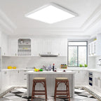 LED Flush Mount Ceiling Light Fixture, 5000K Daylight White, 12inch 24W, 3200LM, Slim Flat Panel Lighting Fixture, Square Modern Ceiling Lamp for Bedroom, Kitchen, Living Room, Closet, Stairwell