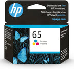 HP 65 Tri-Color Ink Cartridge | Works with AMP 100, DeskJet 2600, 3700; Envy 5000 | Eligible for Instant Ink | N9K01AN
