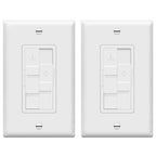 TOPGREENER Combo Dimmer Switch with 3-Speed Fan Control, Light and Fan Combination Switch, Single Pole, 200W LED/CFL, Neutral Wire Not Required, Wall Plate Included, TGDSFS3-W-2PCS, White, 2 Pack