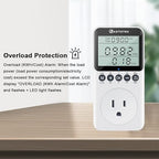KETOTEK Watt Meter Plug-in Socket Power Meter, Kilowatt Wattage Voltage Tester, Home Electricity Usage Monitor with Overload Protection, LCD Display Energy Voltage Amps Power Consumption Monitor