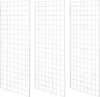 NEESEEYEE Heavy Duty Commercial Grade Gridwall Panels – Grid Panel for Any Retail Display, 2’ Width x 5’ Height, 3 Gridwall Panels Per Carton (White Finish)
