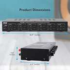 Pyle 6 Channel Speaker Selector Switch - Multi Zone A B Speaker Distribution Controller Box w/ Independent Audio Source Volume Control, Supports Home Theater Stereo Receiver System - Pyle PSLSW6