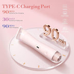 Bikini Trimmer for Women, Flyant 2 in 1 Electric Shaver for Women, Pubic Hair Trimmer Waterproof IPX7 with LED, Bikini Razor for Leg Arm Underarm Bikini Area, Christmas Gifts for Her - Rose Pink