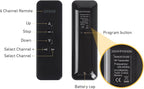 Rollerhouse AC123-06 RF433.92MHz Transmitter, 6 Channel Hand-Held Controller for Electric Blinds, Shades, Curtains, and Awnings - Black