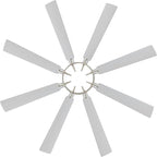 ELEHINSER 80 Inch Ceiling Fan with Lights and 3 Downrods, 8 Plywood Blades, 6-Speed Noiseless Reversible DC Motor, 3CCT, Windmill Ceiling fan for Kitchen Bedroom Living Room, Nickel and Silver