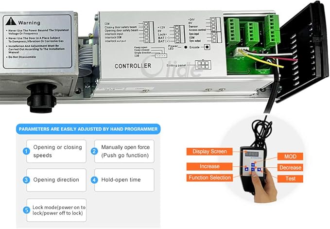 Olideauto Touchless Commercial Door Opener Automatic with 2pcs 304 Stainless Steel Touchless Hand Sensor
