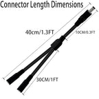 1.3FT 5.5mmx2.5mm 14AWG 12V/24V DC Power Splitter 1Male to 2Female High Power 5525 Connector for Solar Panel, Energy Storage Power Supply, Outdoor Power Supply, LED Strip Light 2pcs