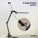Neatfi LED Desk Lamp, Dimmable Desk Light with 360 SMD LEDs, 30W, CRI 95, Adjustable Color Temperature, Task Lamp for Home, Office, and Workbench (CCT, Black, 41 Inches)